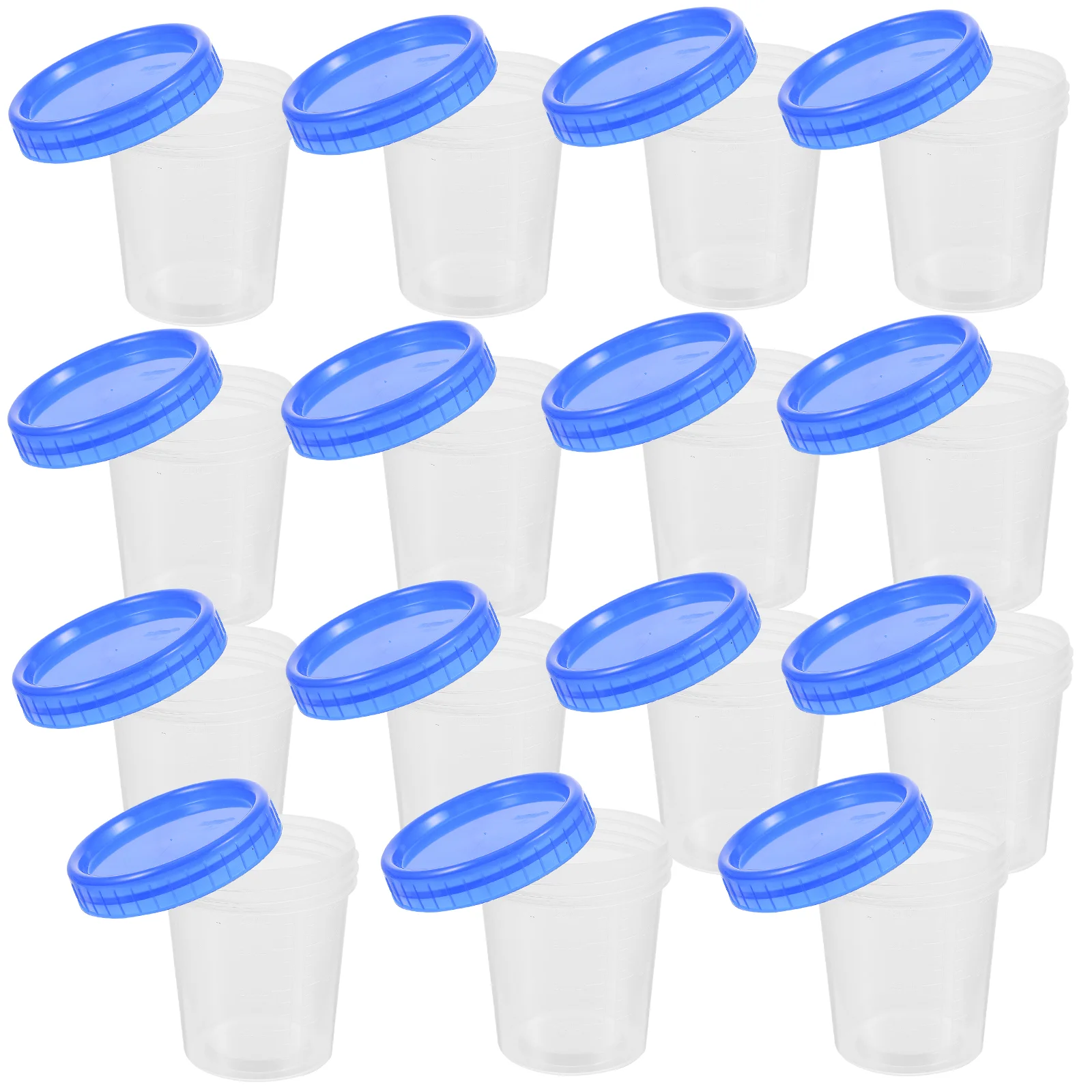 

15 Pcs Measuring Cup Ml 120ml Urine Specimen Bottle Blue Cover Pp Sampling Container