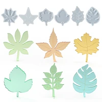 leaf coaster resin molds palm maple leaf silicone molds for diy uv epoxy coasters resin casting molds cup mats mold home decor