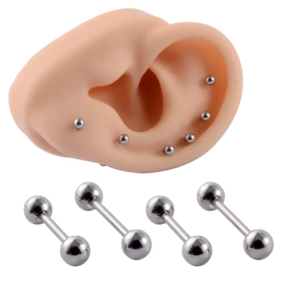 

Steel Ear Tragus Cartilage Piercing Silver Color Ball Earring Conch Ear Lobe Stud Helix Cartilage Piercing Jewelry