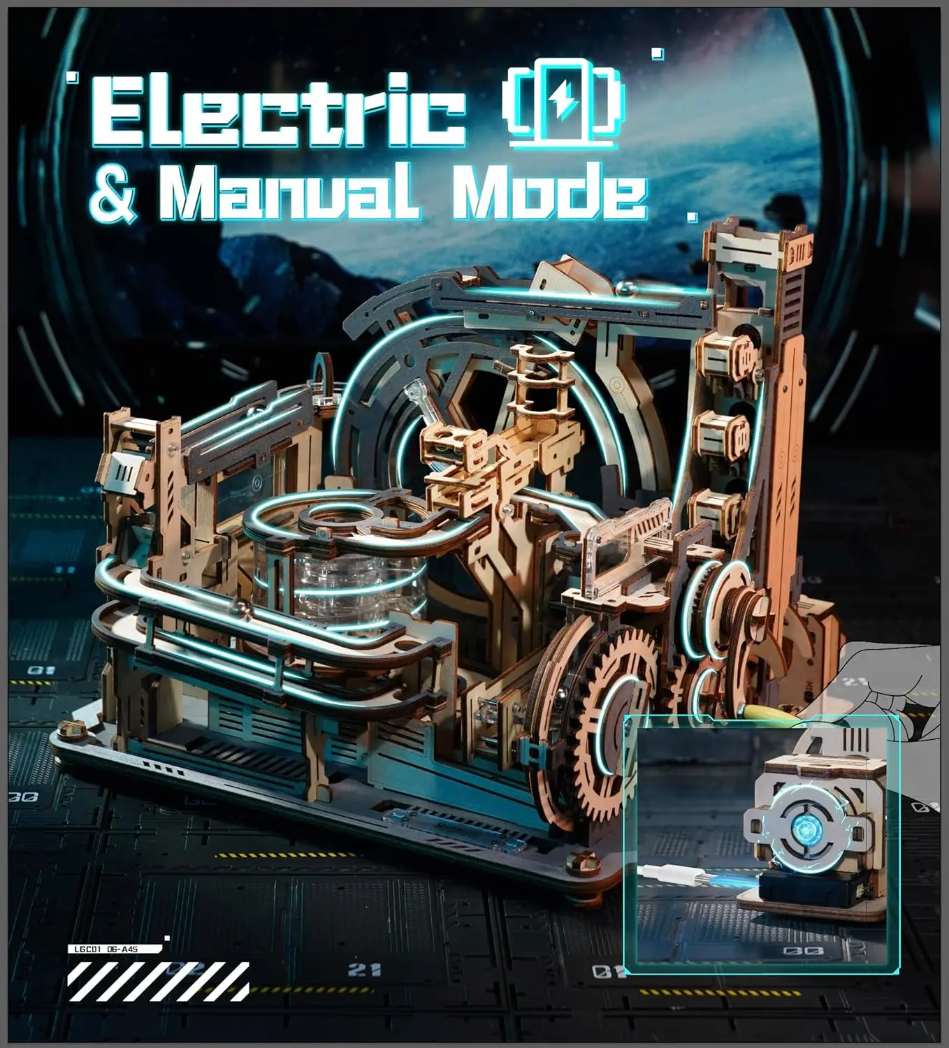 Наборы электрических моделей Robotime Rokr мраморный космопорт 3D пазлы головоломки