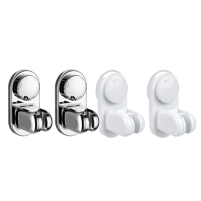 

2 Wall Mounted Shower Brackets Bathroom Adjustable Suction Cup Holder Shower Head Shower Base 5 Angles Adjustable White Durable