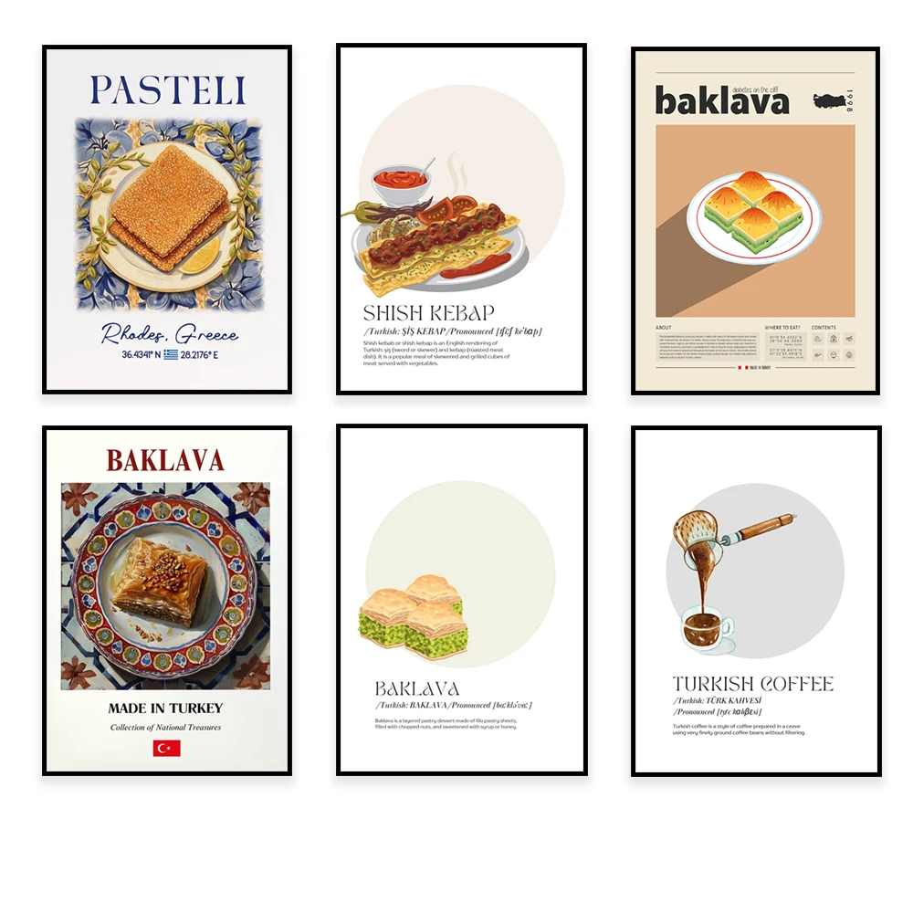 Турецкая еда фисташковая баклава турецкий чай кофе украшение кондитерской