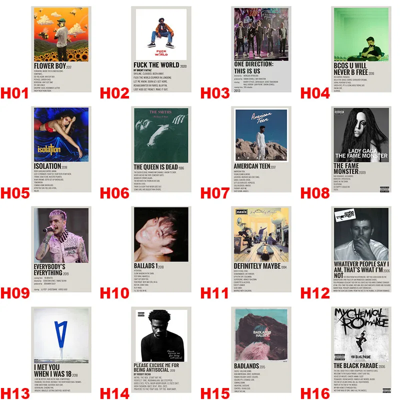 Постеры и наклейки на стену с изображением альбома донда Тайлера из белой бумаги