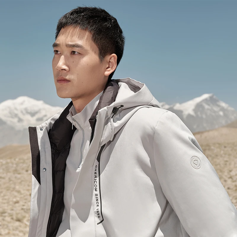 Chericom Зимний мужской пуховик со съемной подкладкой и тремя доказательствами