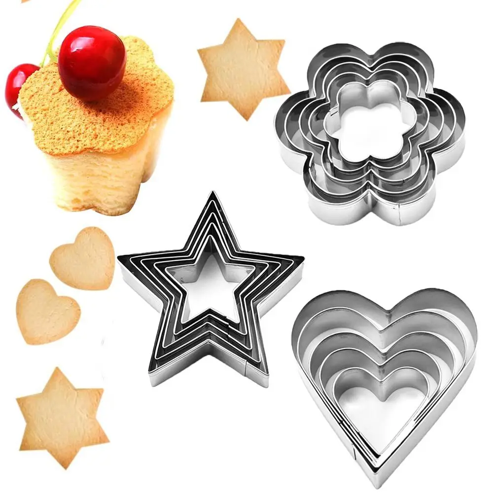 

Stainless Steel Decorating Pastry Heart&Star Shape Cutter Cake Cooking Tools Cookie Cutter Biscuit Moulds Baking Mold