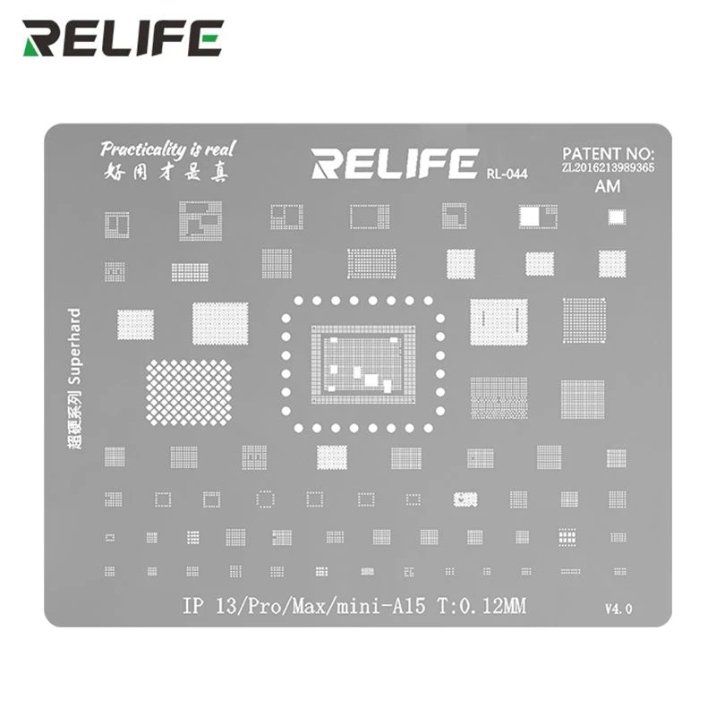

RELIFE RL-044 BGA Reballing Stencil Kit Thickness Tin Mesh Solder Template For IPhone 6 6S 7 8 X XS XR 1112 13/Pro/Max/Mini