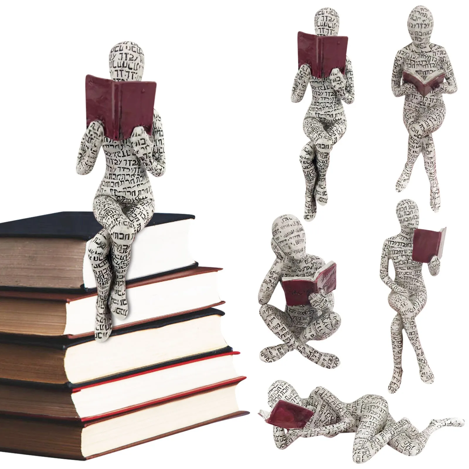 

Статуэтка чтения женщины библиотека книжные полки с орнаментом для украшения дома комната книжная полка Декор фигура книжные полки с орнам...
