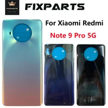 New For Xiaomi Redmi Note 9 Pro 5G Battery Cover Rear Door Housing Case Glass Panel  M2007J17C Back Cover For Note9 Pro 5G Cover