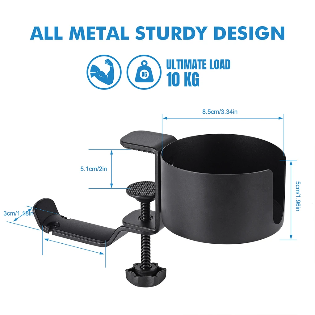 Aluminium Alloy Desk Mount Gaming Headphone Holder Portable Stylish 360 Degree Rotating Heavy Duty Earphone Home Cup Hanger images - 6