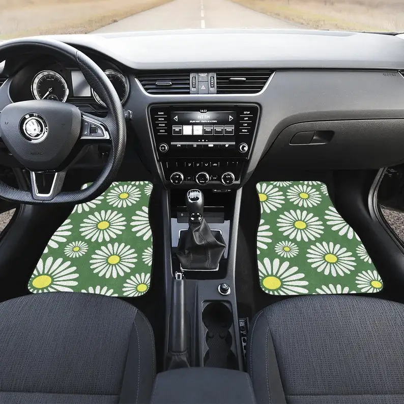 

Daisy Car Floor Mats, Car Accessories For Women, New Driver Gift, Set of 2 or 4 Floor Mats, Daisies, Car Gift For Women, Cute Ca