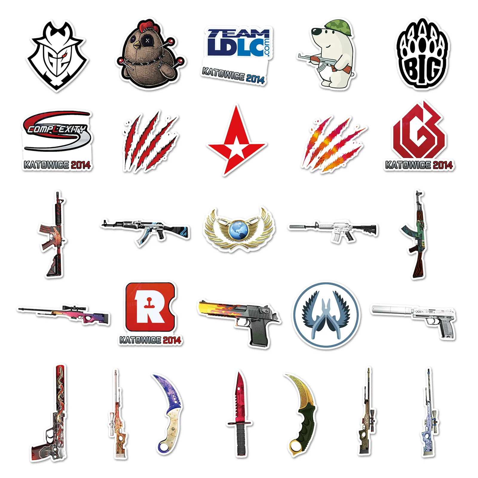 Фото 10/52 шт. CS GO граффити наклейки игровое украшение справочник DIY скейтборд холодильник гитара ноутбук водонепроницаемые наклейки детские игрушки №5