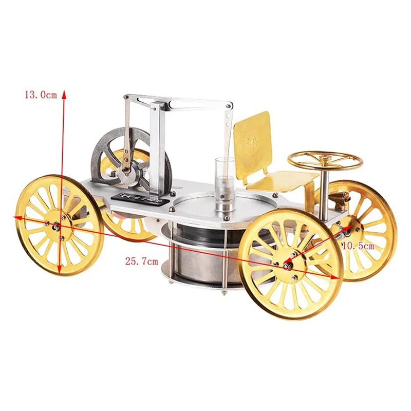 Stirling Engine Boiling Water Powered Low Temperature Cryogenic 4 Wheels Car Model Science Experiment