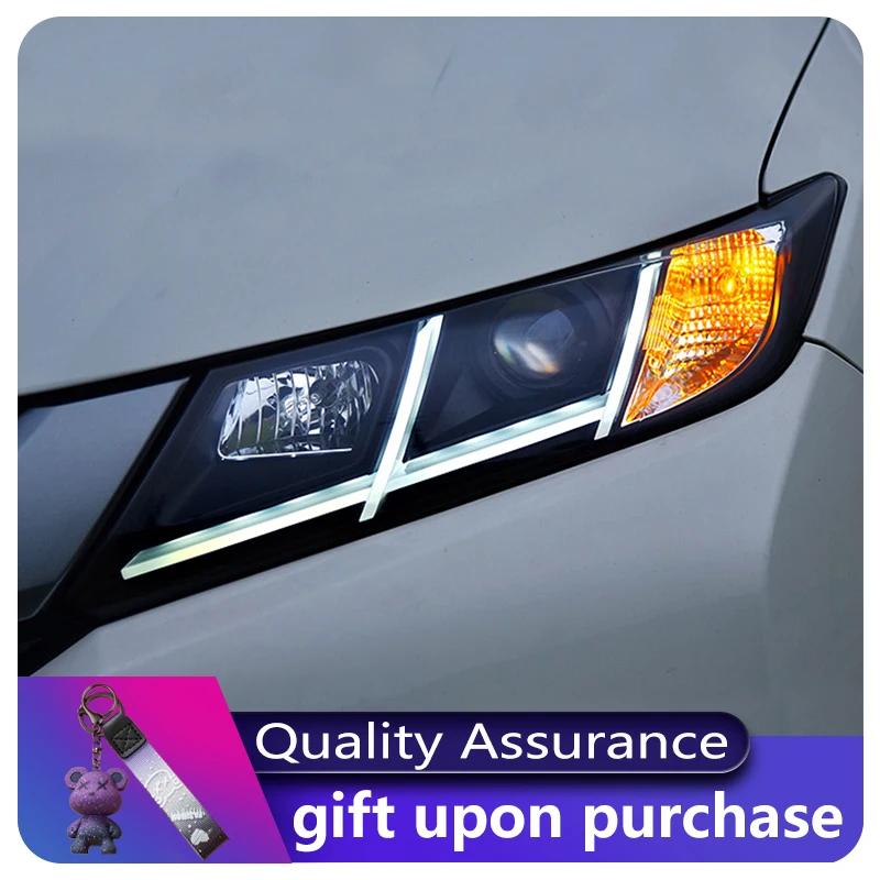 Пара модификаций автомобиля для Honda City 2015-2019 передняя лампа HID LED DRL обновленная