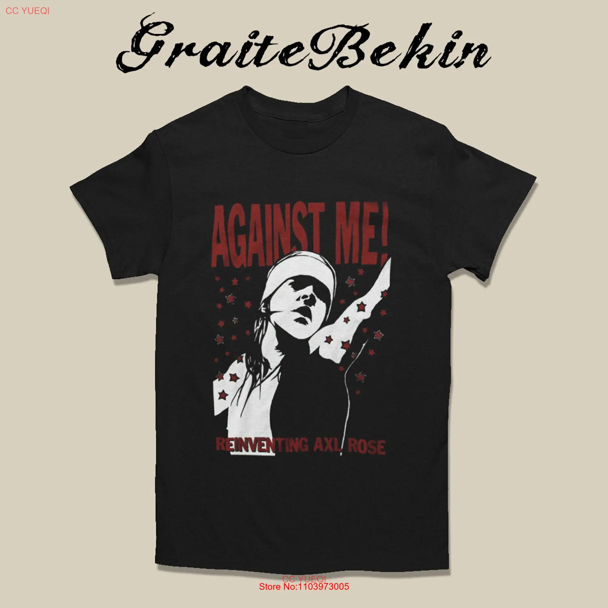 Черная футболка с длинным или коротким рукавом надписью Don Me Reinventing Axl Rose Rock N Roll Band