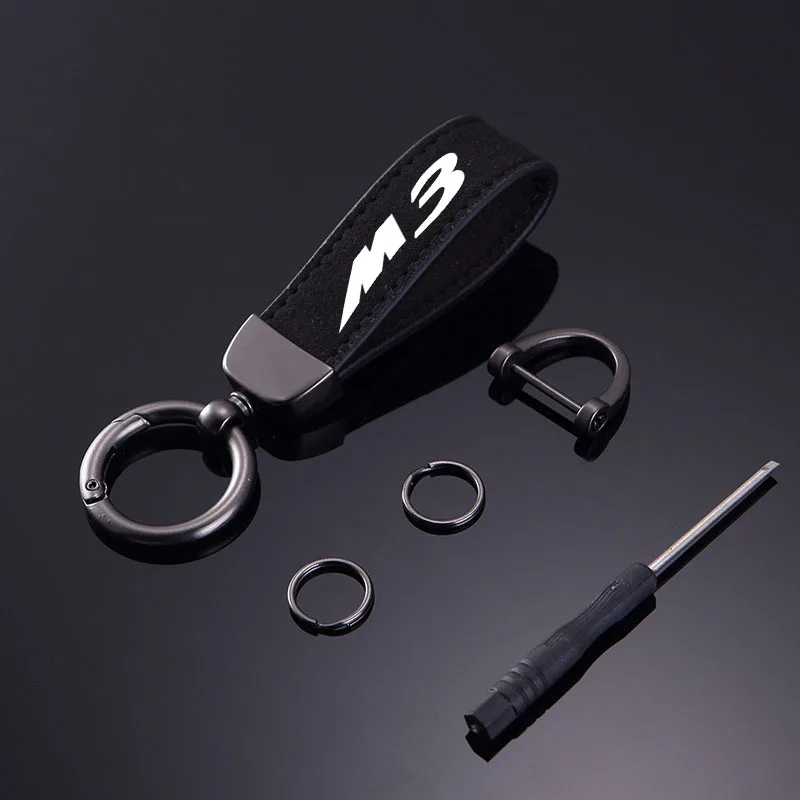 

New Women Men Luxury Car KeyRing Suede Leather Car Keychain Accessories for Mazda M3 car Accessories