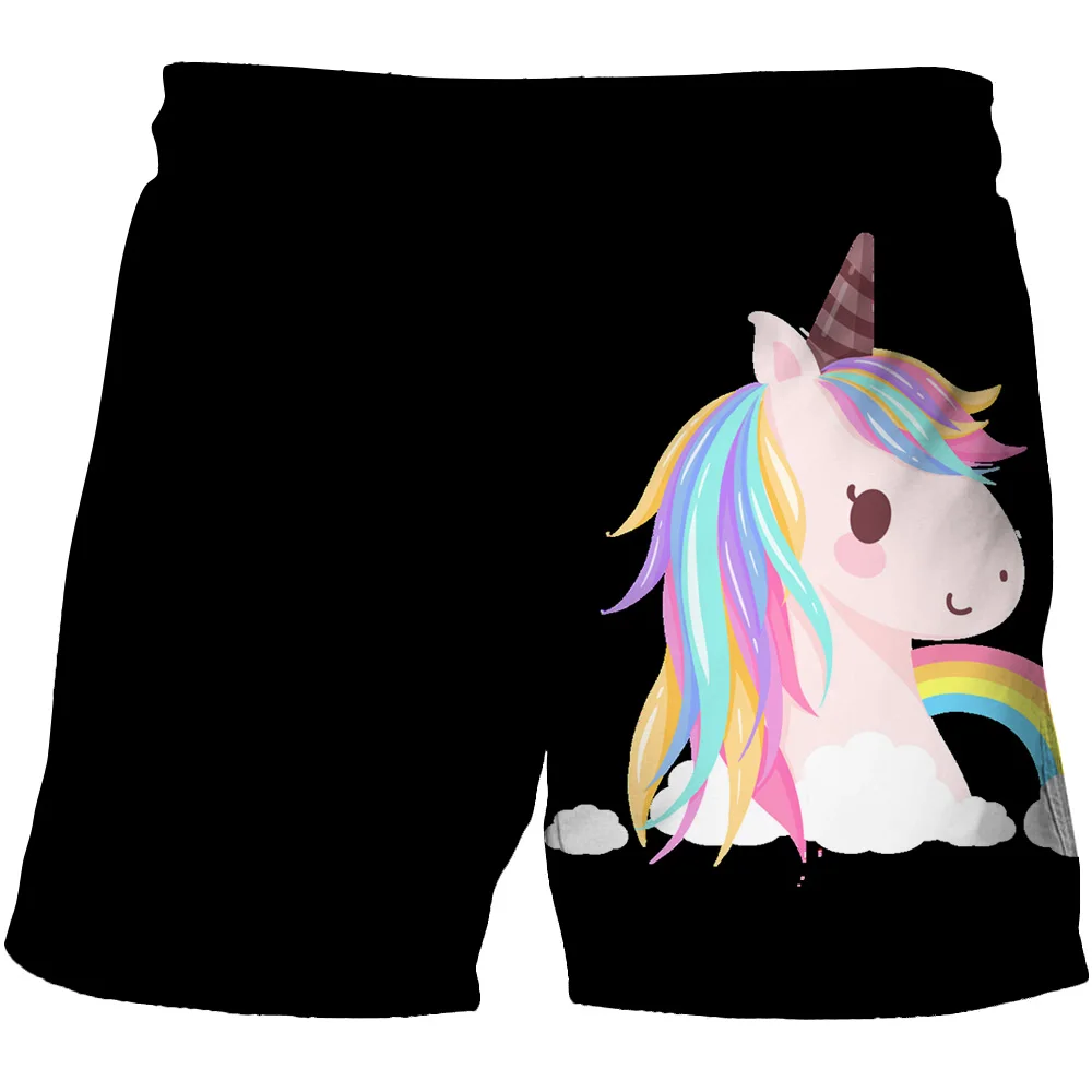 

Summer 4-14 Years Children Unicorn Shorts Boys Girls Fashion Short Pants Kids Sports Casual Elastic Waist Lovely Short Trousers