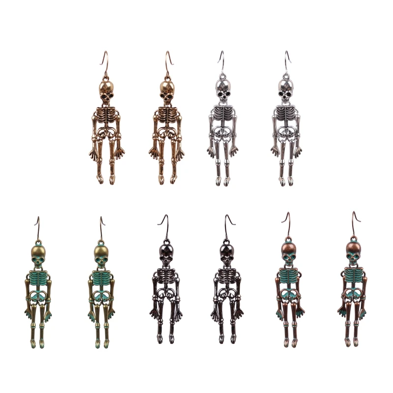 

Sparkled Skeleton Pendant Earring Dainty Skull Dangle Earring Jewelry Gift