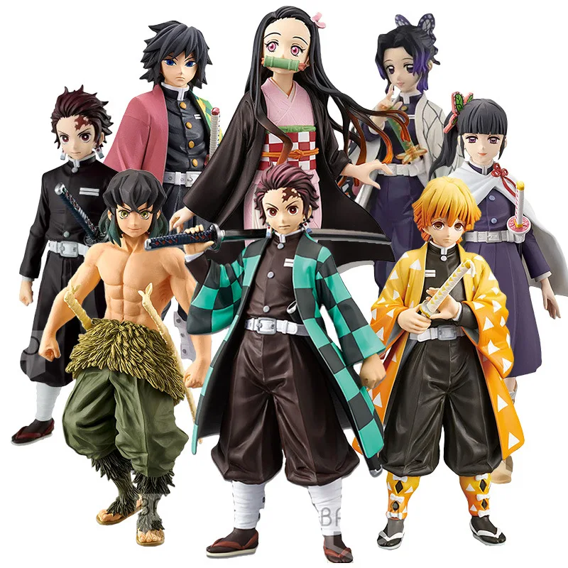 

Demon Slayer Kimetsu No Yaiba Anime Tanjirou PVC Action Figures Model Toys Nezuko Kamado Zenitsu Inosuke Figura Figurine