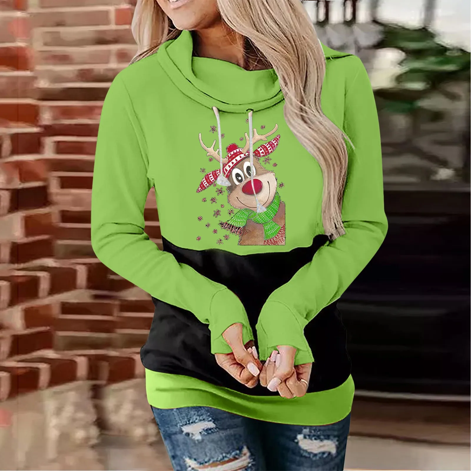 

Women's Graphic Print Hoodie Pullovers Round Neck Long Better Sweater Womens Large Long Sweatshirt Lightweight Long Sleeve Shirt