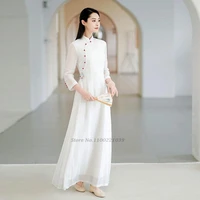 2022 vietnam style dress vietnam aodai vietnam traditional dress chiffon cheongsam dress chinoise ao dai elegant party dress