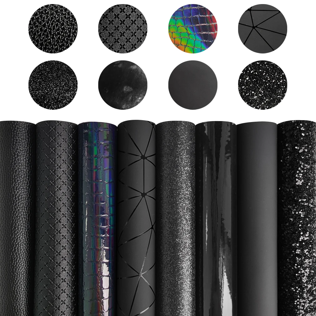 

Рулоны из искусственной кожи черного цвета, 46x135 см