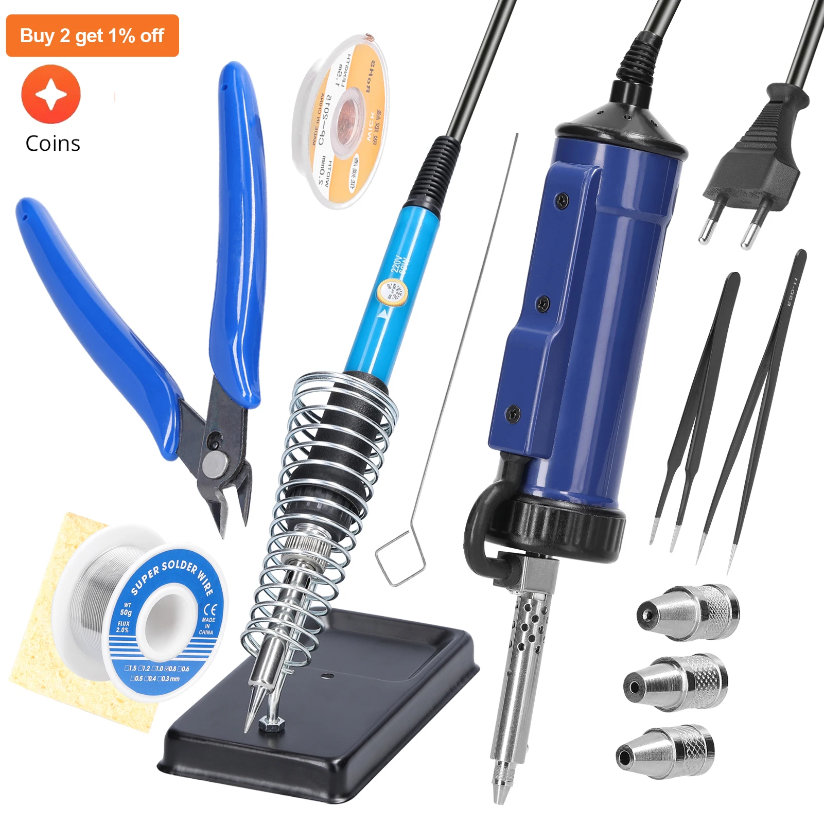

U50 Electric Desoldering Machine Automatic Solder Tin Sucker Vacuum Soldering Remove Pump Hand Welding Tool Solder Iron Desolder