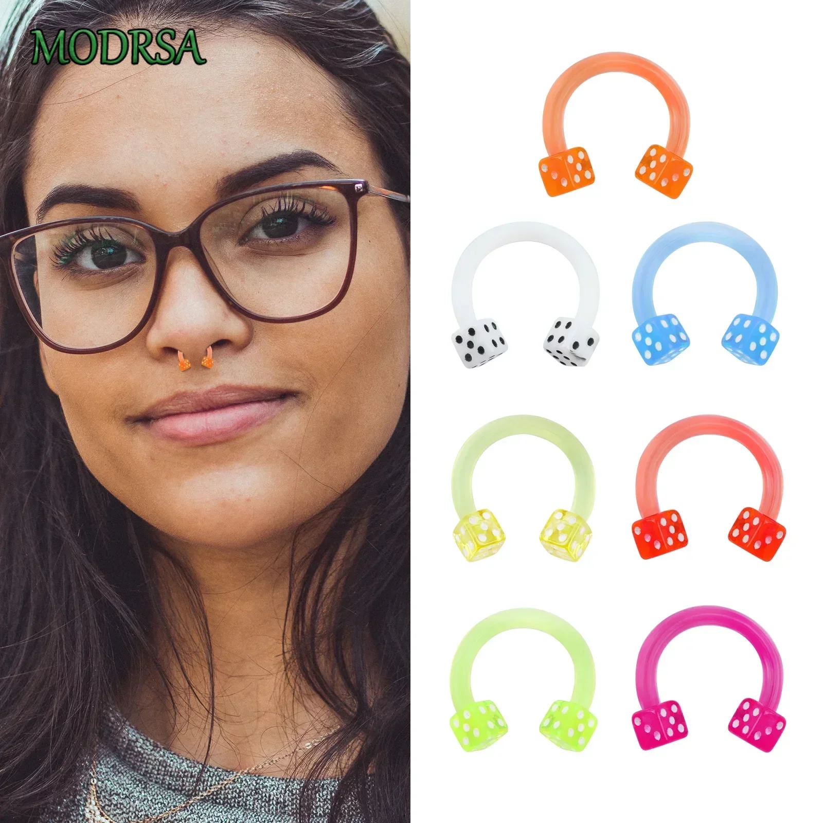 Modrsa красочные акриловые украшения для пирсинга носа и ушей унисекс спортивный