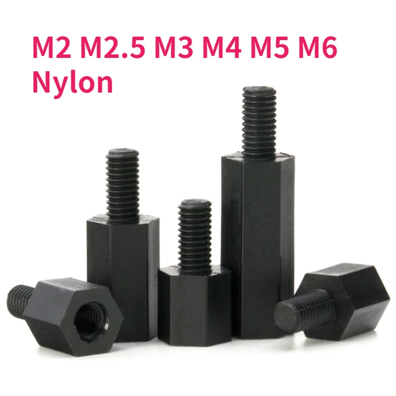 

Черные шестигранные стойки из нейлона M2 M2.5 M3 M4 M5 M6