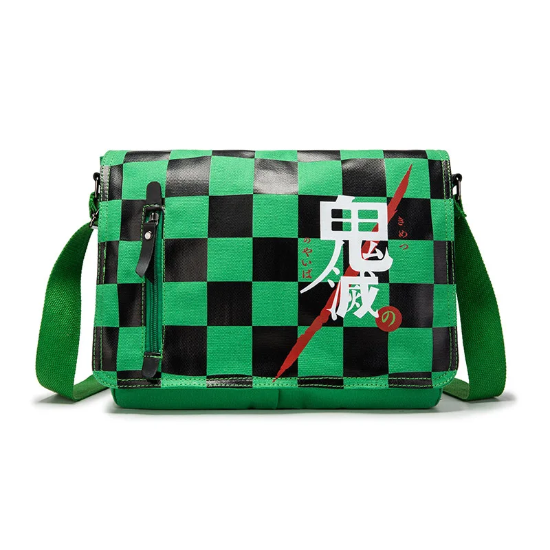 

Anime Demon Slayer cosplay Canvas PU Backpack Kimetsu No Yaiba Kamado Tanjirou Cartoon Shoulders Satchel new color Travel Bags