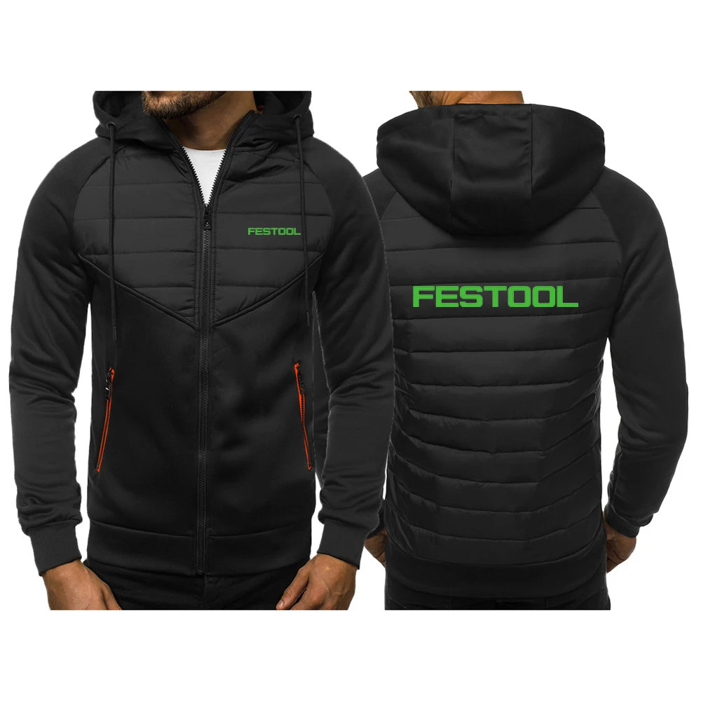 

2023 Festool Tools Men's New Winter Hoodies Cotton Jackets Print High Quality Cotton Zipper Hip Hop Casual Tracksuit Coats Tops