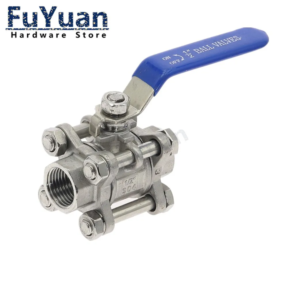 

Шаровой клапан из нержавеющей стали SS 304 BSP 1/4 дюйма, 3/8 дюйма, 1/2 дюйма, 3/4 дюйма, 1 дюйм, 1-1/4 дюйма, с внутренней резьбой, 3 ломтика, с полным портом, тип резьбы шарового клапана, 1 шт.