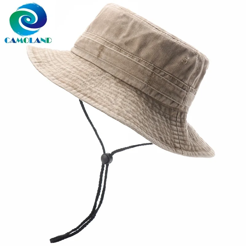 

CAMOLAND Summer UPF50+ Sun Hats For Women Men Cotton Boonie Hat Outdoor Fisherman Caps Male Wide Brim Bucket Hiking Hat