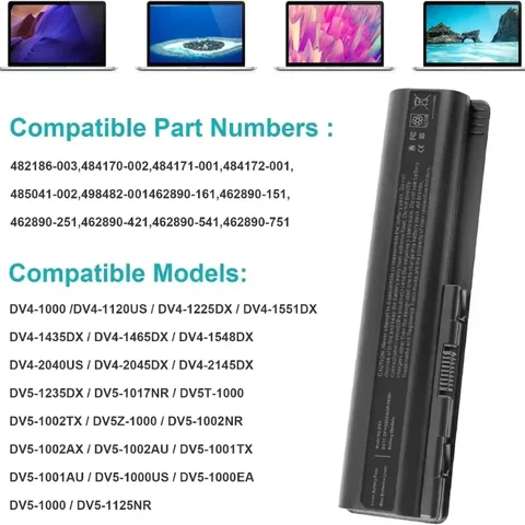Аккумулятор для ноутбука HP Pavilion DV4-2040US DV5-1010 DV6-1000 емкостью 4200 мАч 484170 -001 484172 -001 498482 -001 HSTNN-CB72 HSTNN-W49C