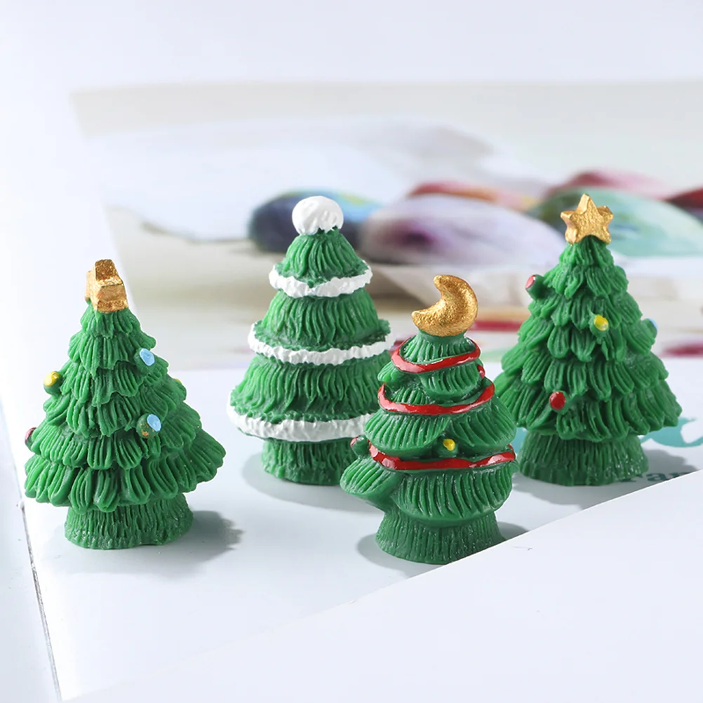 

Christmas Tree Miniature Ornaments Resin Minifigurine Micro Landscape Figurines 3D Tiny Decoration Fairy Decorations