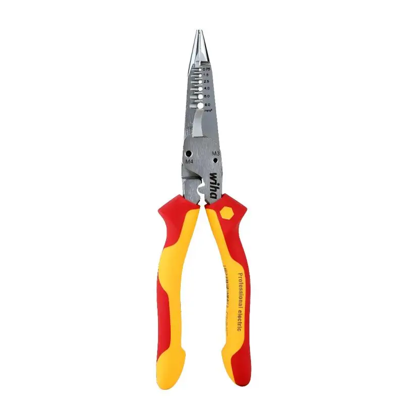 

Wiha 47199 Многофункциональный инструмент для зачистки проводов с промышленной изоляцией 6 в 1, обжимные клещи VDE 1000 В для электриков