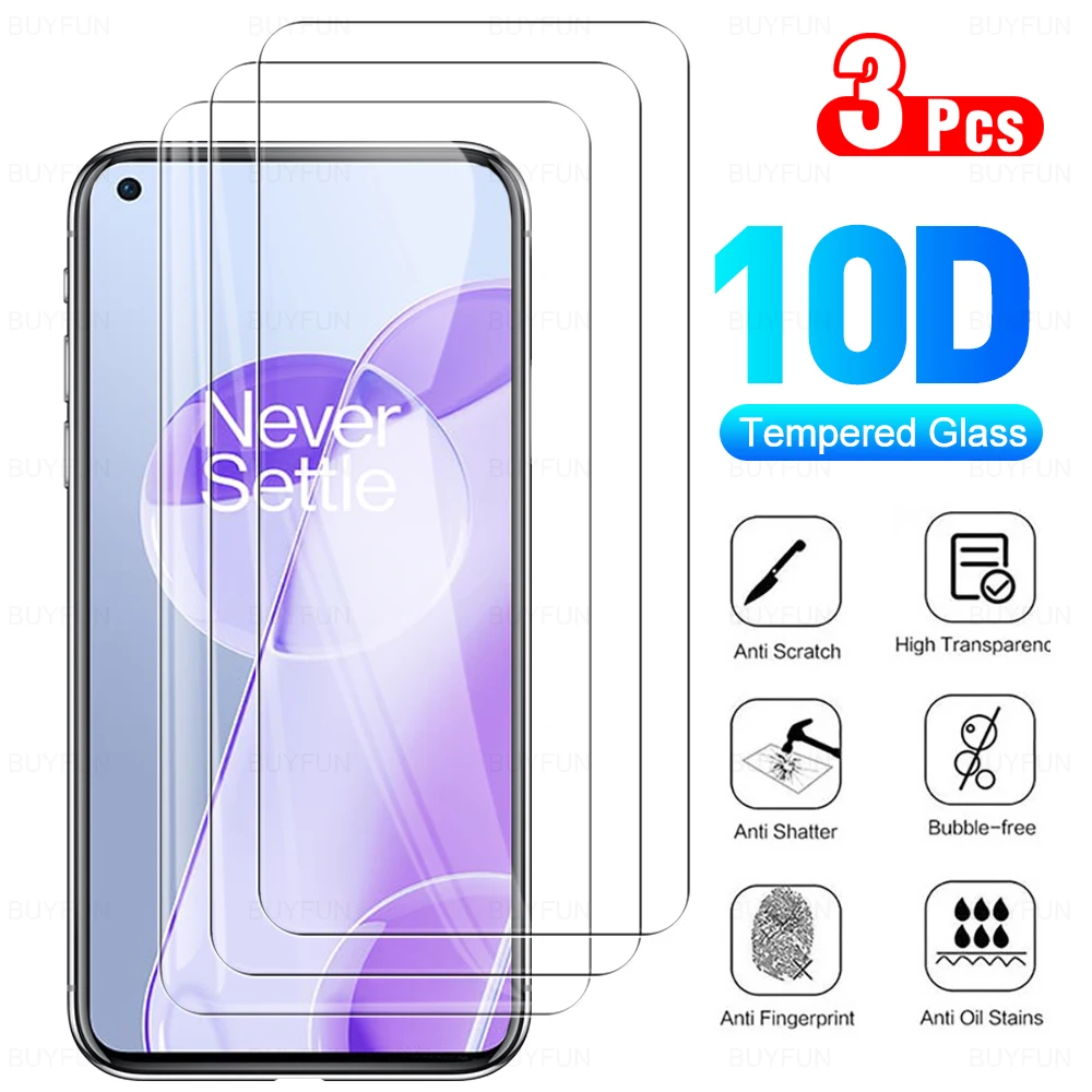 

3PCS 10D full Coverage Tempered Glass For OnePlus 9RT 5G Screen Protector For oneplus 9r 9 10R 9H HD Protective safety glass