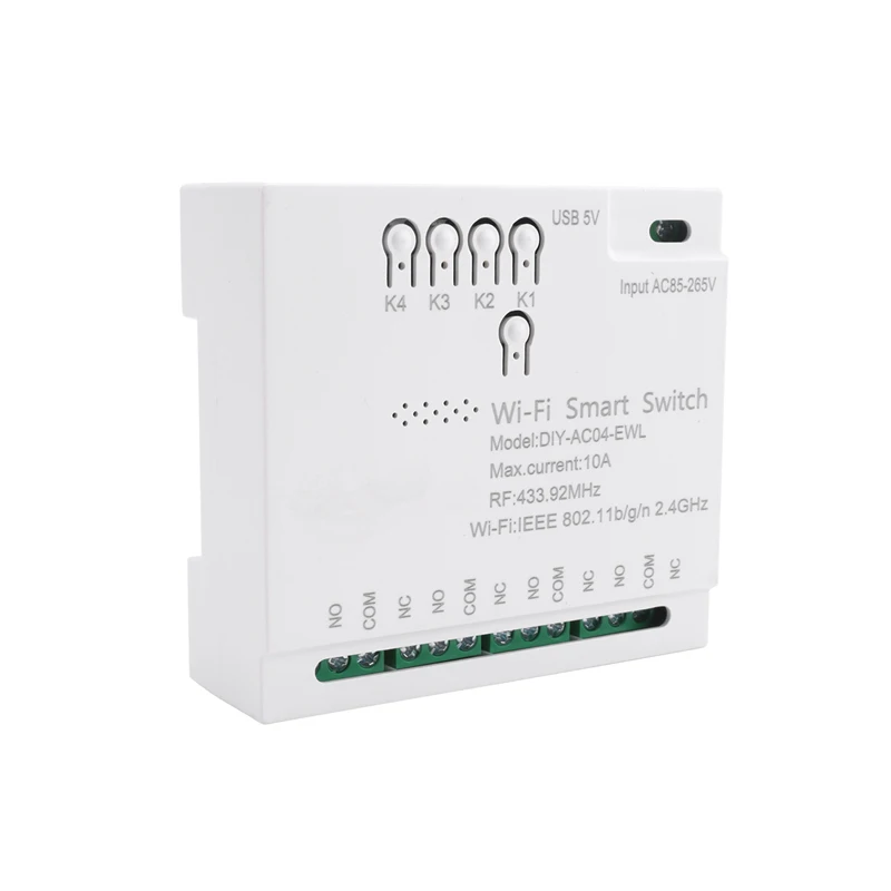 Фото 4-канальный Wi-Fi смарт-выключатель RF433 85-265В 2.4G Wi-Fi модуль домашней автоматизации для IFTT Home-A73M №3