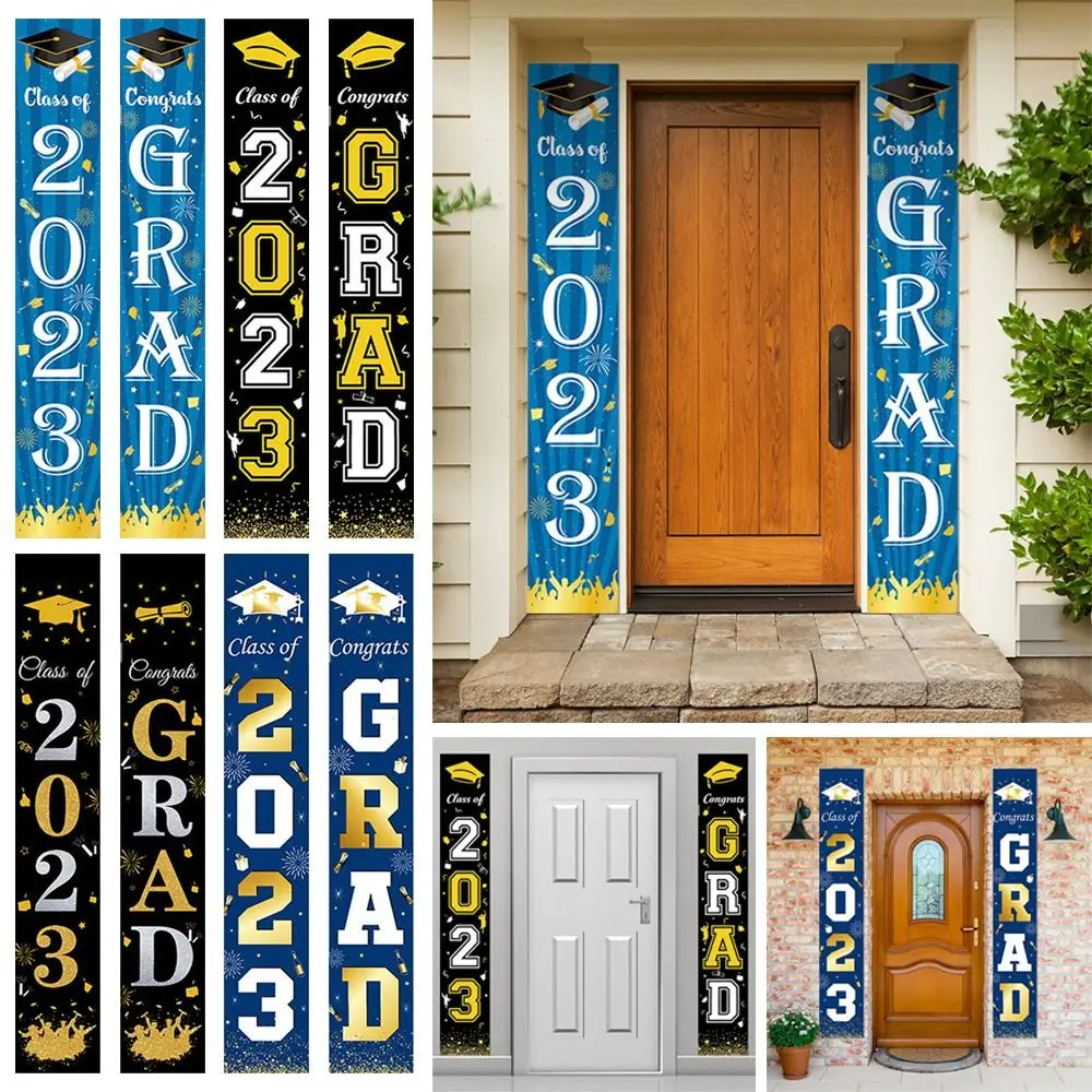 

Sign Decor Door Porch Class Of 2023 Graduation Banners Hanging Flags Congrats Grad Door Banner Graduation Couplet