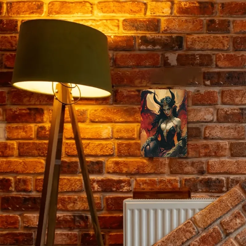 Металлическая настенная табличка Dragoness черно-красная