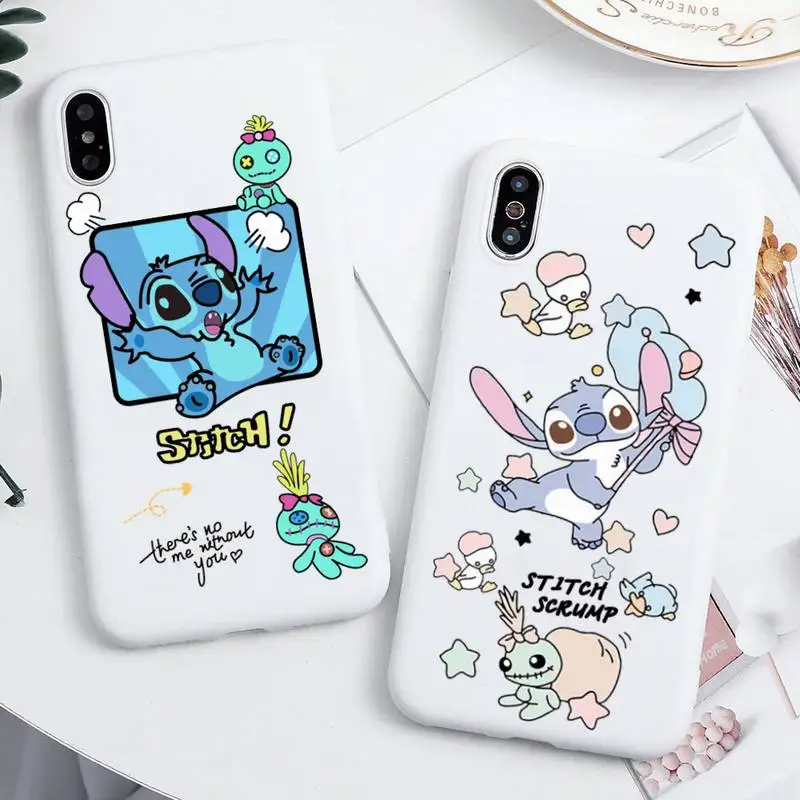 

Strange and lovely Stitch and Scrump Angel Phone Case For iphone 14 Plus 13 12 Mini 11 Pro Max XS X XS XR White Cover