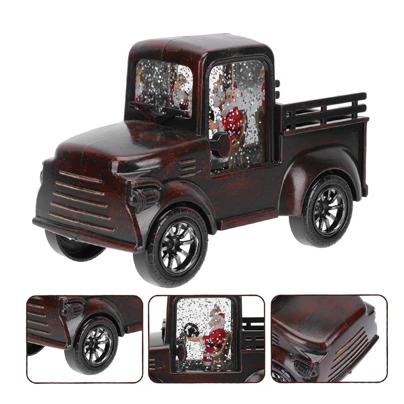 Ночник Санта-Снежный глобус Винтажный грузовик Рождественский настольный