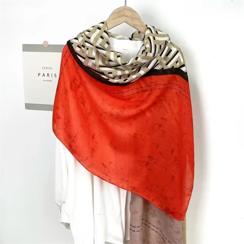 Женский осенне-зимний шарф из искусственного кашемира теплая шаль пашмины