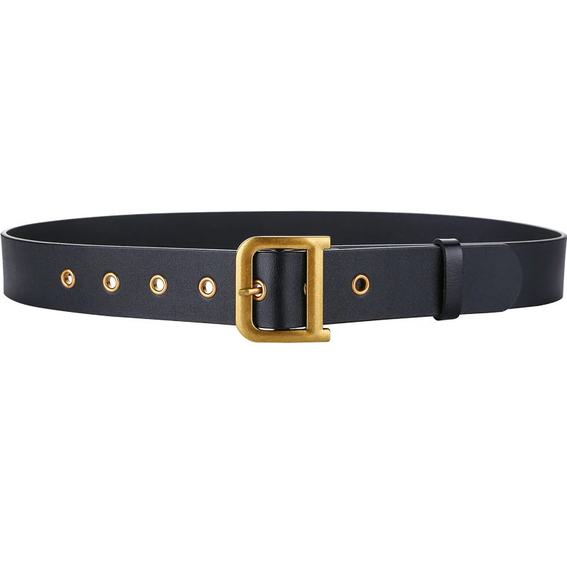 Ladies Leather Belt Pure Cowhine Simple And Versatile Korean Version Of The Belt Black Casual Korean Decorative Jeans With Women