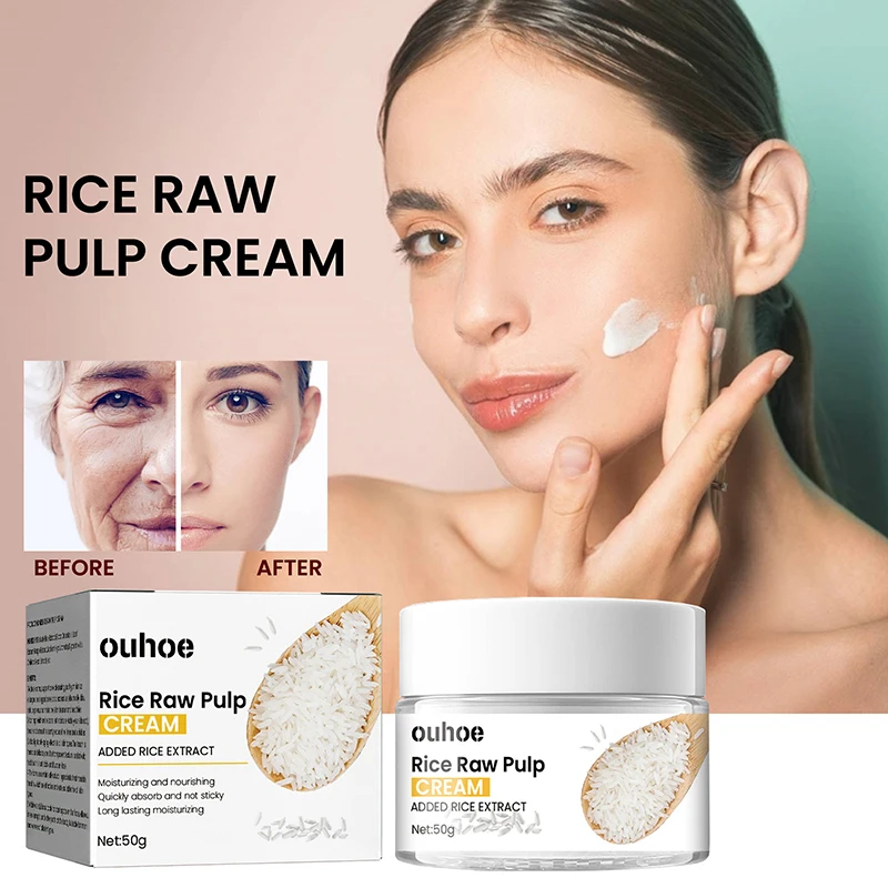 

White Rice Whitening Moisturizing Essence Nourishing Moisturizing Anti-Wrinkle Rice Raw Pulp Face Cream Barrier Skin Care Beauty