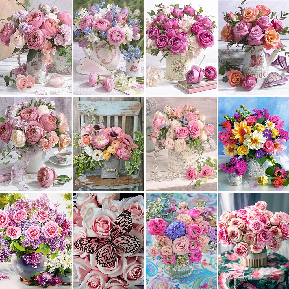 

Алмазная 5D картина с цветами, полноразмерная вышивка, Декор для дома, подарок «сделай сам», мозаика из смолы