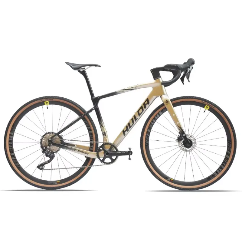 Фото Велосипед Haluada Gravel Road Bike 700X40C, карбоновый, с полностью скрытой внутренней проводкой тросов, 10-скоростной, с двойными дисковыми тормозами №4