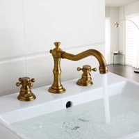 yanksmart antique brass bathroom basin tap bathtub sink faucets deck mounted torneira faucet mixer water tap dual handle