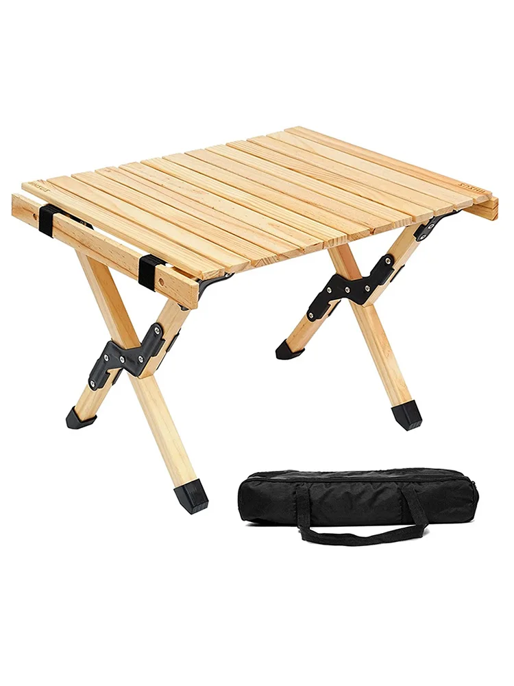 

Camping Tables Folding Picnic Table With Storage Bag Portable Outdoor Wooden Dining Table Egg Roll Folding Beach Table For