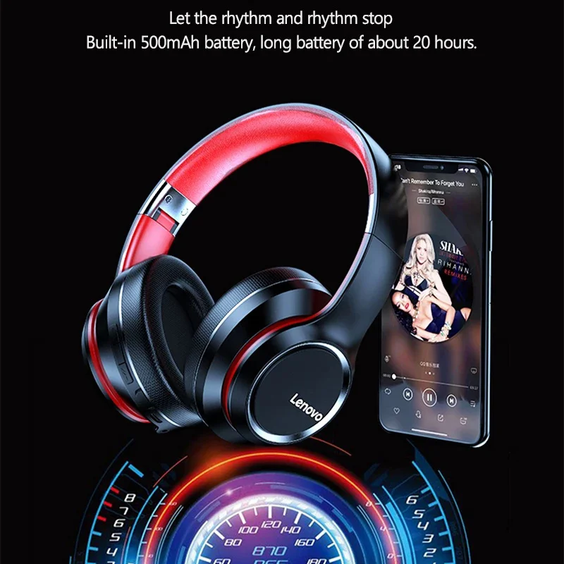 Беспроводная BT-гарнитура Lenovo HD200 BT5.0 Накладные наушники с шумоподавлением Hi-Fi