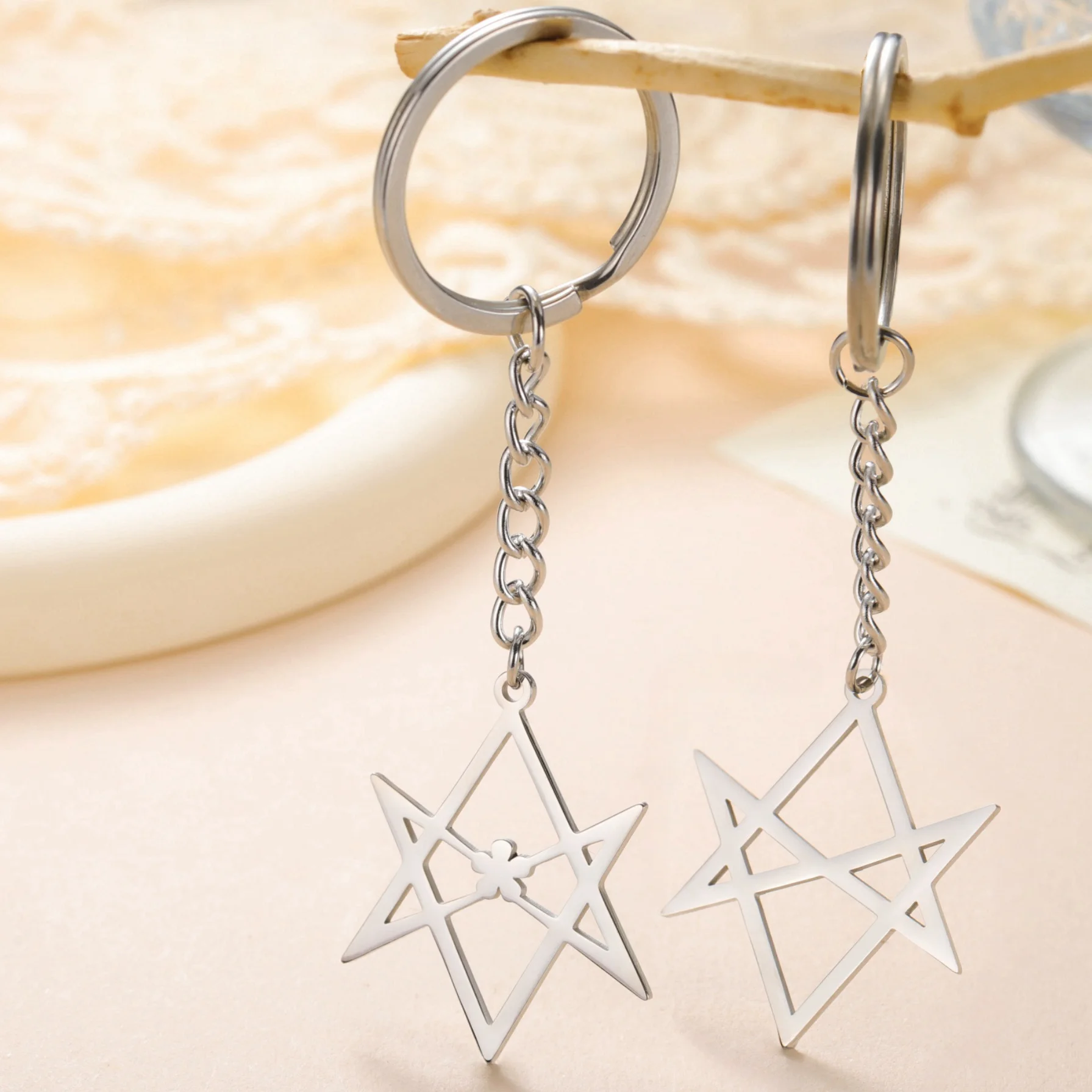 Jeshayuan уникурсовый брелок с гексаграммой Thelema символ кулон для ключей